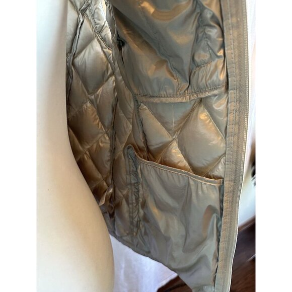 Calvin Klein Puffer Vest Womens Small Champagne‎ Silver Metallic Down Quilted - Picture 7 of 14